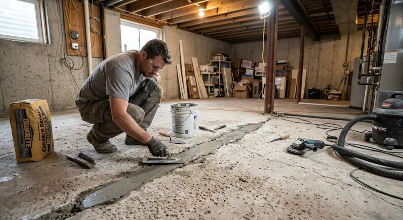 Cracked Basement Floor Repair