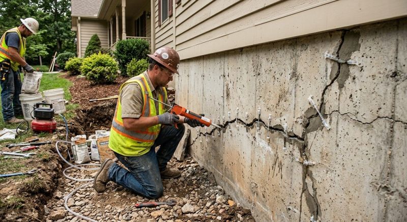 Cracked Foundation Repair in Waterford, CT