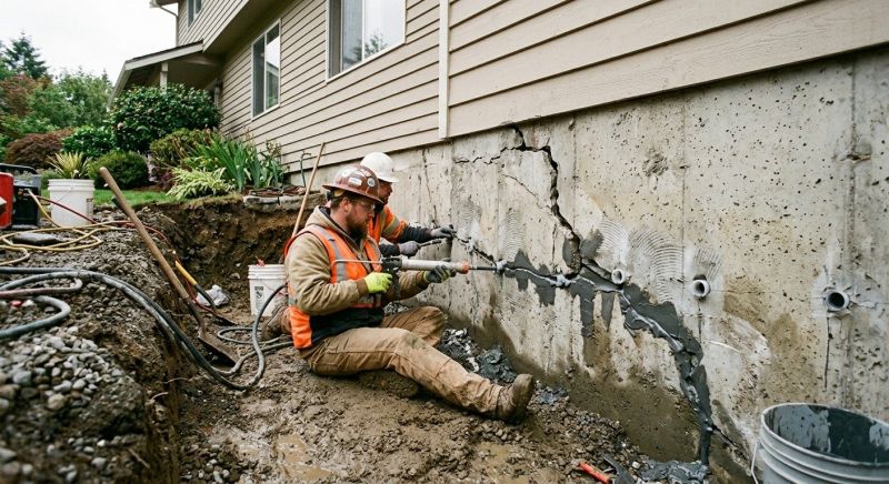 Cracked Foundation Repair in West Greenwich, RI
