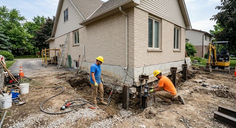 Helical Piers Installation in Norwich, CT