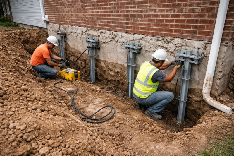 Helical Piers Installation in Norwich, CT