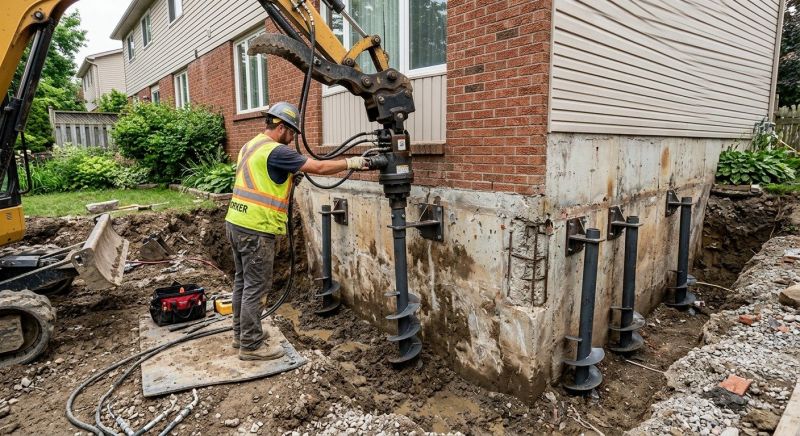 Helical Pile Installation in Norwich, CT