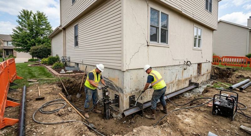 Sinking Foundation Repair in Pawcatuck, CT
